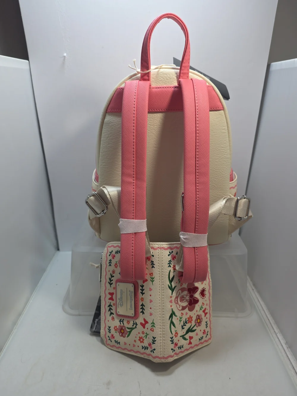 Loungefly Disney Minnie Mouse Floral Embroidered Mini Backpack & Wallet NWT